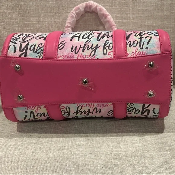 Sassy Jones Dottie Gianna Graffiti Pink “Why Not”Tote - Picture 5 of 8